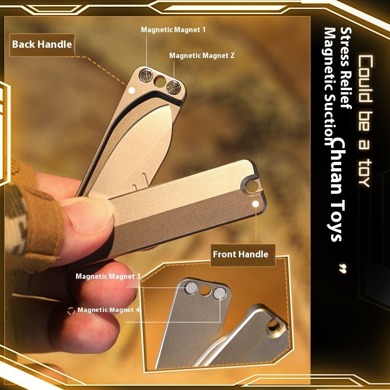 Titanium Alloy Mini A Folding Knife Decompression Small Handle Outdoor Carry Unpacking Tool - Expo GTitanium color0