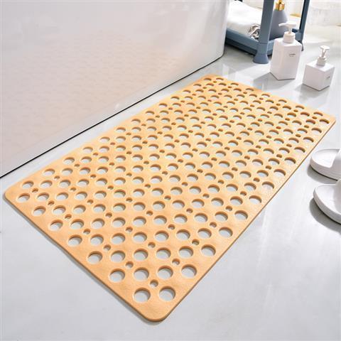 Square Non - slip Bathroom Mat With Suction Cup And Round Hole Design Shower Anti - fall Household Shower Massage Quick Drainage Mat - Expo GYellow53X53cm0