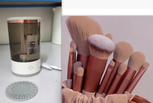 Women Eye Shadow Brush Cleaning Tool Portable Electric Makeup Brush Cleaner Machine With USB Charging Automatic Cosmetic Brush - Expo GSet3USB0