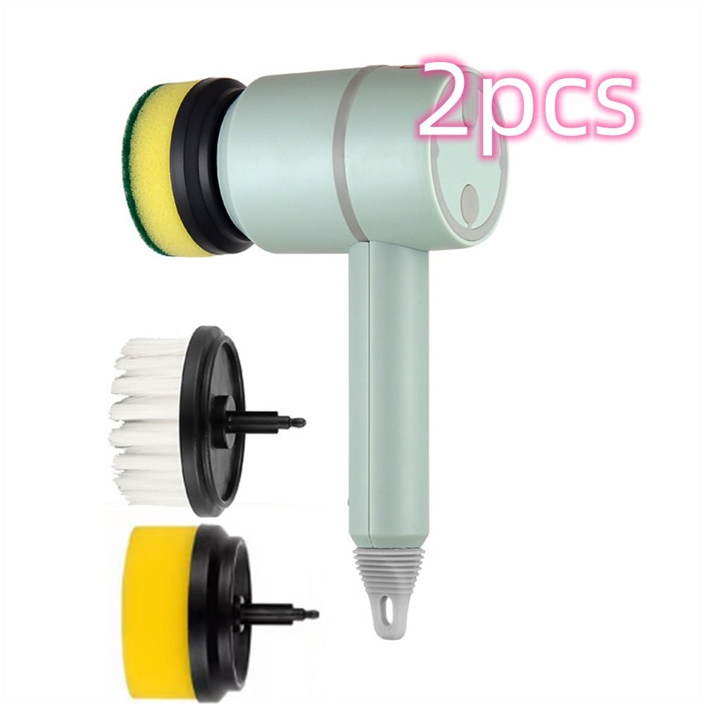 Electric Cleaning Brush Dishwashing Brush Automatic Wireless USB Rechargeable Professional Kitchen Bathtub Tile Cleaning Brushes - Expo GGreen 2pcsWith 3brush heads1200mAh0