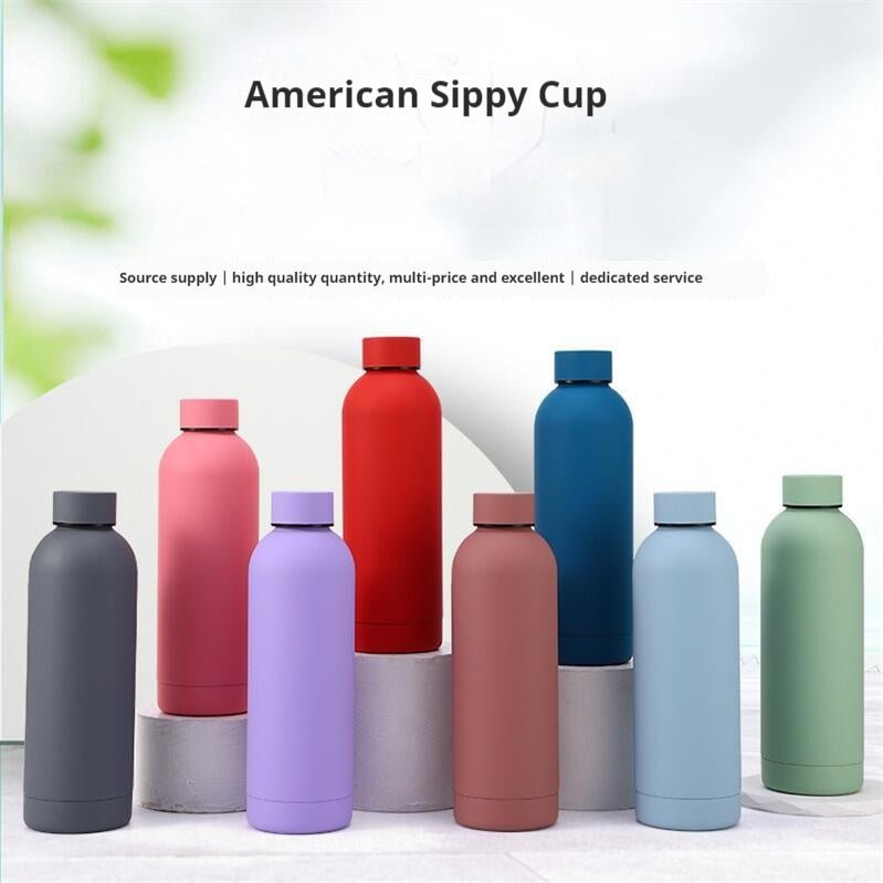 Stainless Steel Vacuum Cup Outdoor Portable Large Capacity Sports Water Bottle - Expo GBlack350ml0