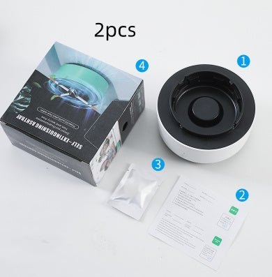 Smoke Removal Air Purification Ashtray Anion Purification Practical Automatic Purifier Ashtray Portable Gadgets For Car Ashtray - Expo GWhite2pcs0