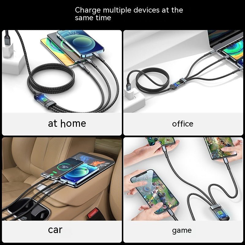 Three - in - one Mobile Phone With Light 6A Super Fast Charge Data Cable - Expo G120cm1PC0