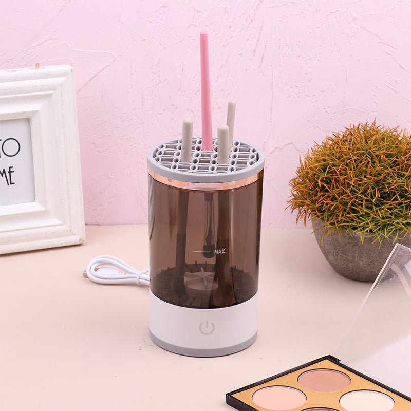 Women Eye Shadow Brush Cleaning Tool Portable Electric Makeup Brush Cleaner Machine With USB Charging Automatic Cosmetic Brush - Expo GGrey and whiteUSB0