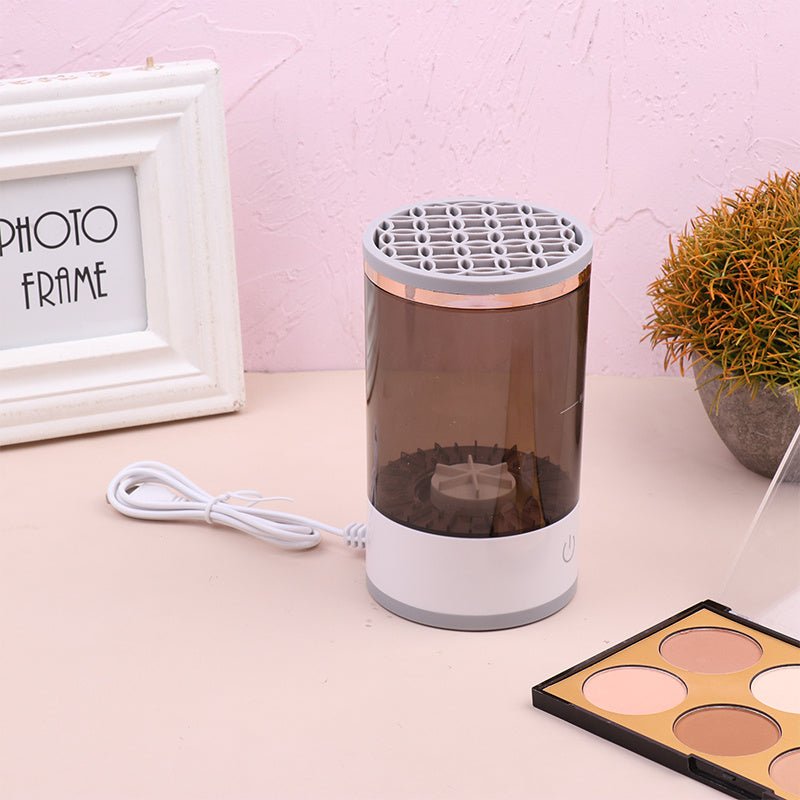 Women Eye Shadow Brush Cleaning Tool Portable Electric Makeup Brush Cleaner Machine With USB Charging Automatic Cosmetic Brush - Expo GGrey and whiteUSB0