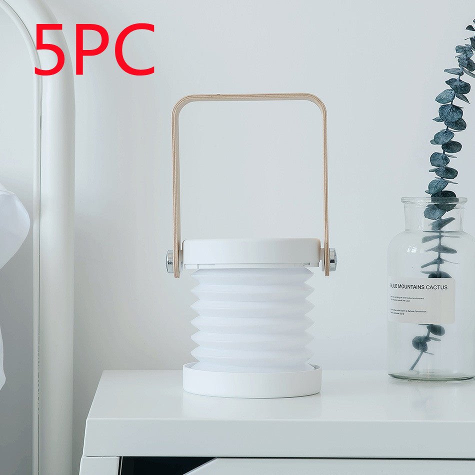 Foldable Touch Dimmable Reading LED Night Light Portable Lantern Lamp USB Rechargeable For Home Decor - Expo GWhite 5PC0.5watts0
