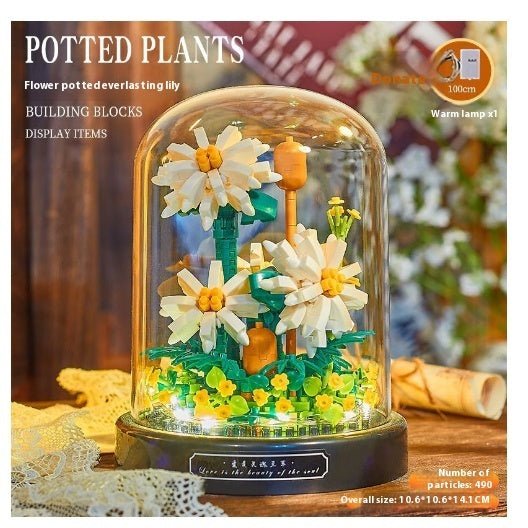 Small Particle Assembly Rose Decoration Toys - Expo G18473White Daisy0