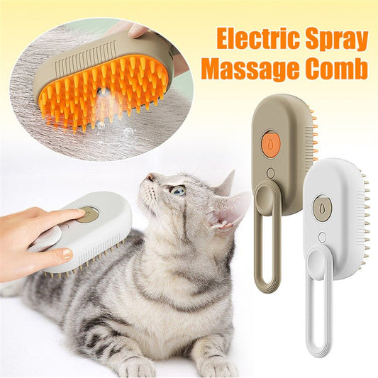 Cat Steam Brush Steamy Dog Brush 3 In 1 Electric Spray Cat Hair Brushes For Massage Pet Grooming Comb Hair Removal Combs Pet Products - Expo GMilk BrownUSB0