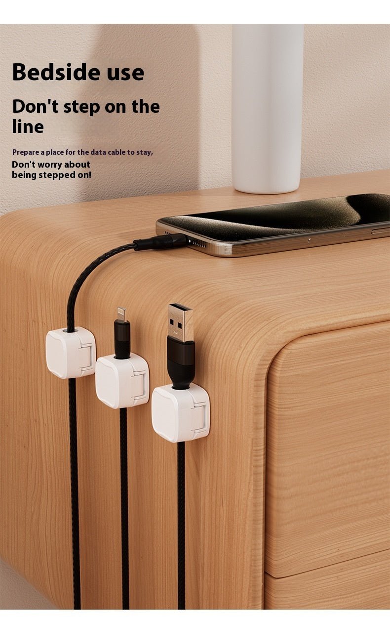 Magnetic Cable Clip Under Desk Cable Management Adjustable Cord Holder Wire Organizer And Cable Management Wire Keeper - Expo G3Packwhite0