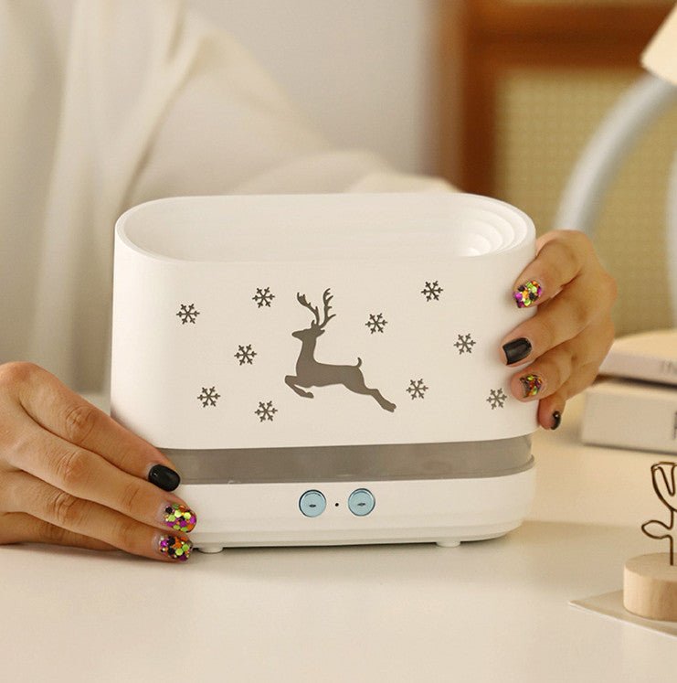 Elk Flame Humidifier Diffuser Mute Household Atmosphere Lamp Christmas Home Decorations - Expo GWhiteUSB0