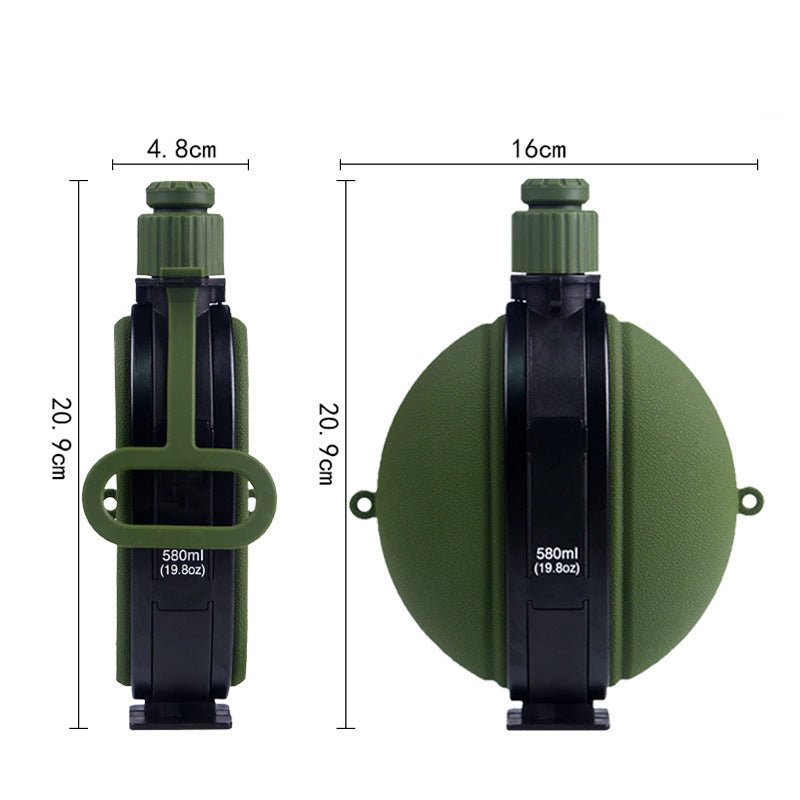 Outdoor Military Water Bottle Silicone Large Capacity Folding Water Kettle Hiking Camping Leak Proof Tour Water Bottle - Expo GArmy GreenDrinkware