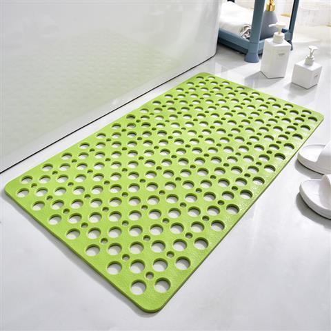 Square Non - slip Bathroom Mat With Suction Cup And Round Hole Design Shower Anti - fall Household Shower Massage Quick Drainage Mat - Expo GGreen53X53cm0