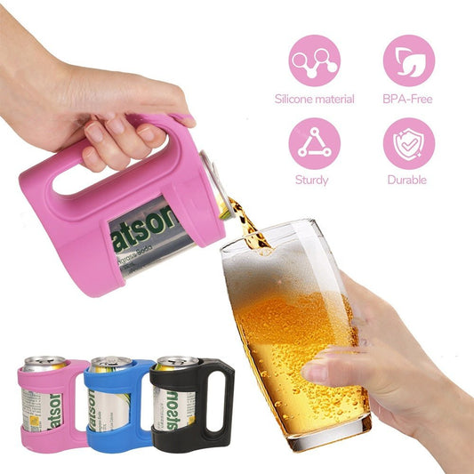 Cans Ultra - thin Can Holder Silicone Cup Holder With Handle - Expo GBlackDrinkware