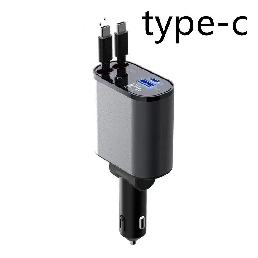 Metal Car Charger 100W Super Fast Charging Car Cigarette Lighter USB And TYPE - C Adapter - Expo GTypecandtypec100W0