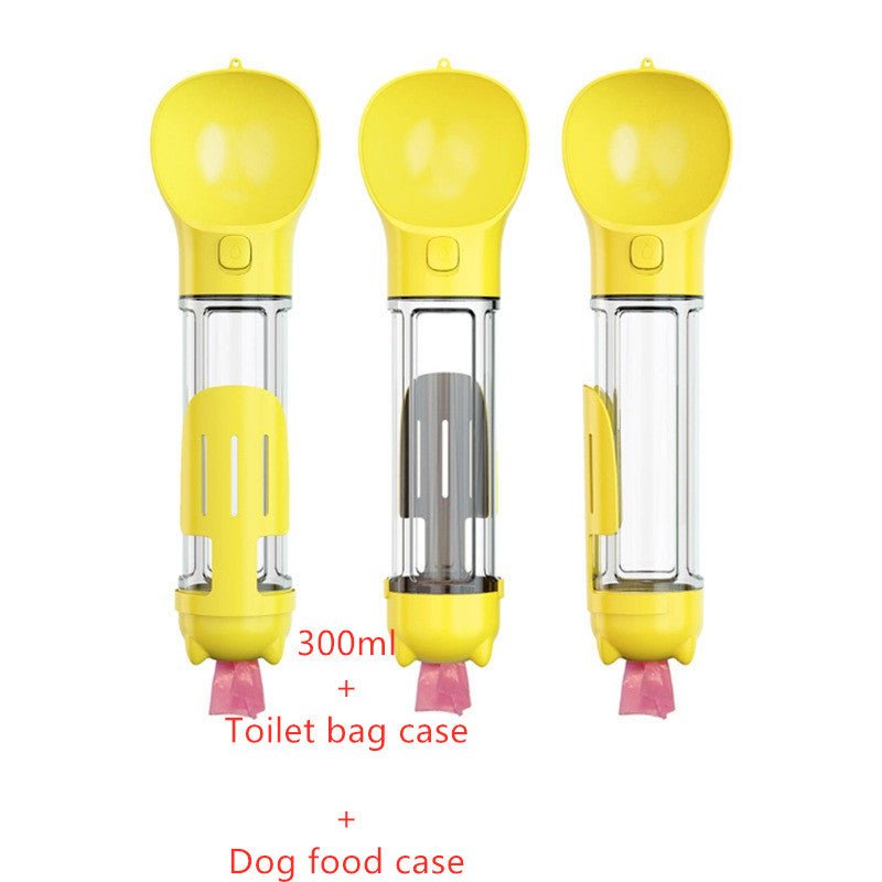 Pet Water Bottle Feeder Bowl Garbage Bag Storage Portable Pet Outdoor Travel 3 In 1 Dog Water Bottle - Expo GYellow300ml Set0