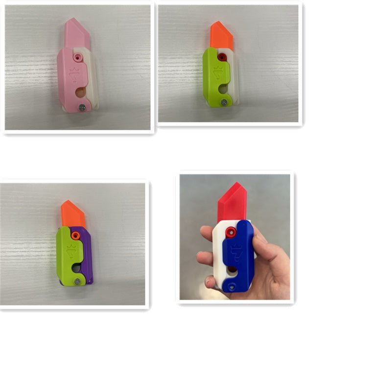 3D Printing Gravity Cub Jumping Small Radish Knife Mini Model Student Prize Pendant Decompression Toy For Children Gift - Expo G4color Set0
