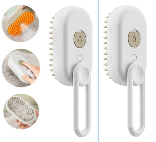 Cat Steam Brush Steamy Dog Brush 3 In 1 Electric Spray Cat Hair Brushes For Massage Pet Grooming Comb Hair Removal Combs Pet Products - Expo GWhite 2pcsUSB0