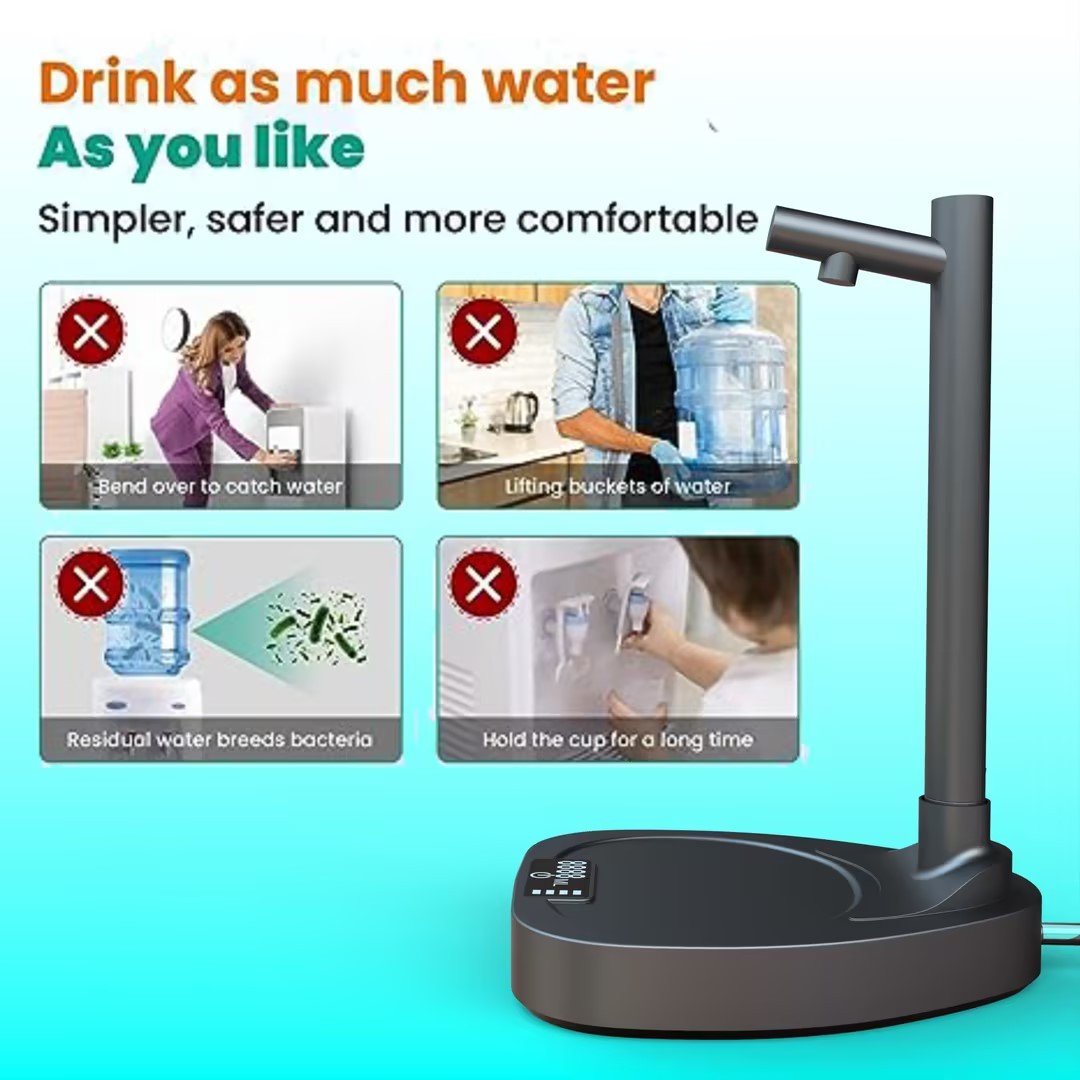 Added Extension Tupe Water Dispenser Automatic Water Bottle Desktop Rechargeable Water Dispenser With Stand - Expo GWhite0