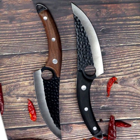 Slaughter Cutting Meat Boning Small Scimitar Special Skinning Killing Pigs Butcher - Expo GSheathBlack BrownQ3setLeather cover Knife