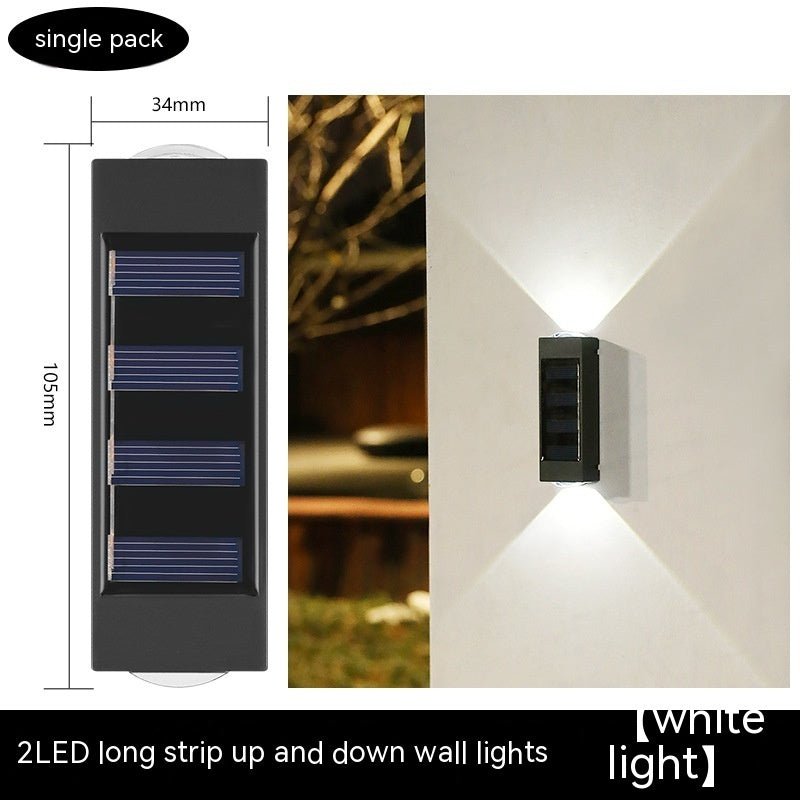 Solar Double - headed Wall Lamp Outdoor Yard Lamp Waterproof Outdoor Up - Expo GWhite Light0