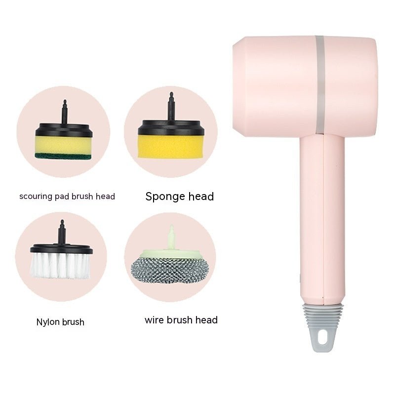 Electric Cleaning Brush Dishwashing Brush Automatic Wireless USB Rechargeable Professional Kitchen Bathtub Tile Cleaning Brushes - Expo GPinkFour headed0