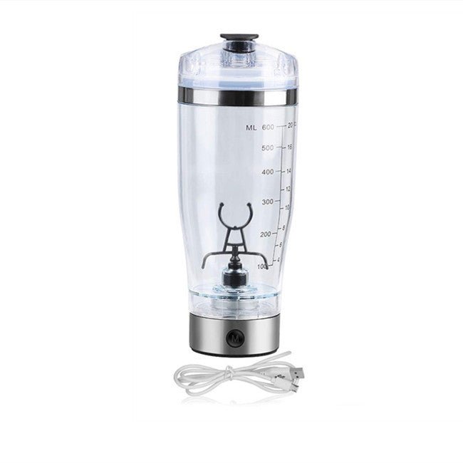 Electric Protein Shake Stirrer USB Shake Bottle Milk Coffee Blender Kettle Sports And Fitness Charging Electric Shaker Cup - Expo GWhiteUSB450ml0