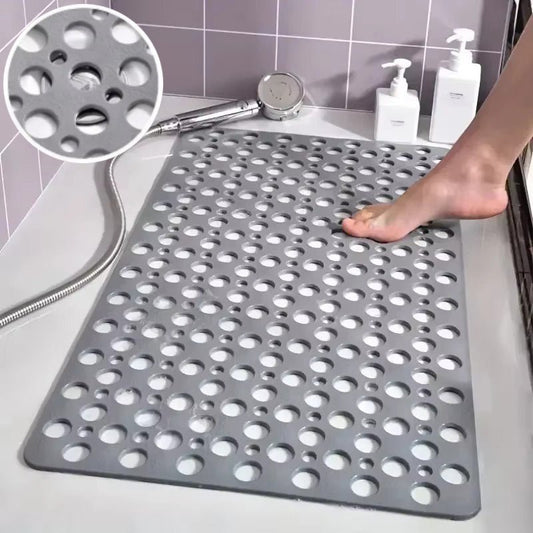 Square Non - slip Bathroom Mat With Suction Cup And Round Hole Design Shower Anti - fall Household Shower Massage Quick Drainage Mat - Expo GPink53X53cm0