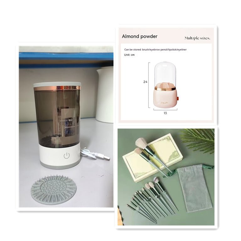Women Eye Shadow Brush Cleaning Tool Portable Electric Makeup Brush Cleaner Machine With USB Charging Automatic Cosmetic Brush - Expo GSet5USB0