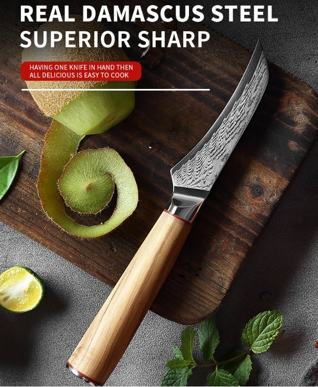 Damascus Knife Kitchen Kitchen Knife Peel Knife - Expo GSilver0