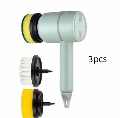 Electric Cleaning Brush Dishwashing Brush Automatic Wireless USB Rechargeable Professional Kitchen Bathtub Tile Cleaning Brushes - Expo GGreen3pcsWith 3brush heads1200mAh0