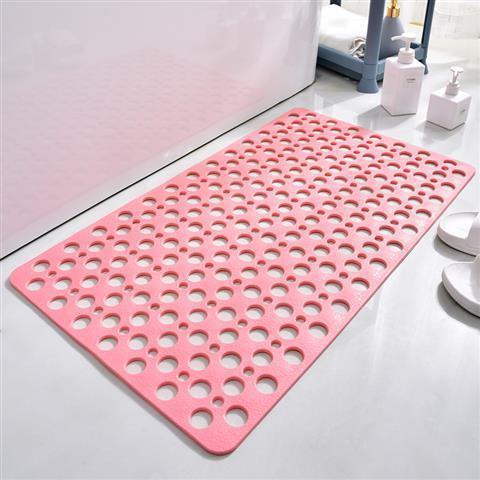 Square Non - slip Bathroom Mat With Suction Cup And Round Hole Design Shower Anti - fall Household Shower Massage Quick Drainage Mat - Expo GPink53X53cm0