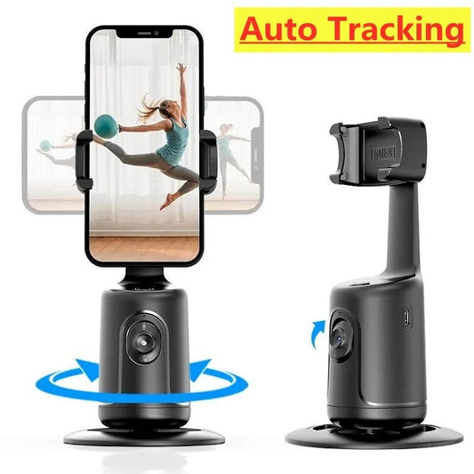 360 Auto Face Tracking Gimbal AI Smart Gimbal Face Tracking Auto Phone Holder For Smartphone Video Vlog Live Stabilizer Tripod - Expo GBlack4