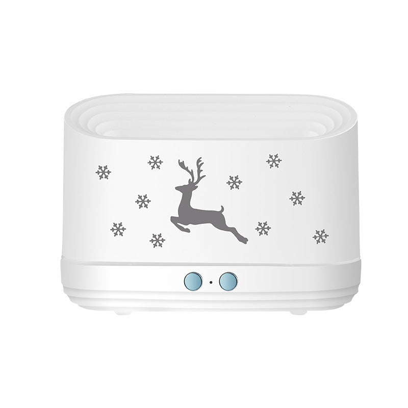 Elk Flame Humidifier Diffuser Mute Household Atmosphere Lamp Christmas Home Decorations - Expo GWhiteUSB0