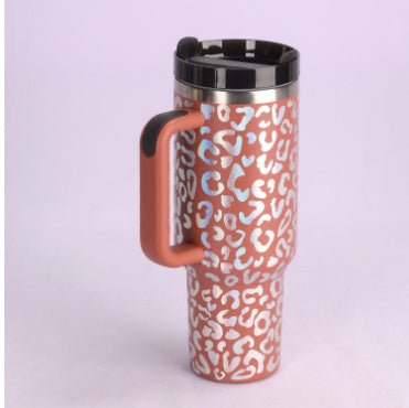 40 Oz Tumbler With Handle Straw Insulated, Stainless Steel Spill Proof Vacuum Coffee Cup Tumbler With Lid Tapered Mug Gifts For Valentine Lover Suitable For Car Gym Office Travel - Expo GRust1200ML1PC0