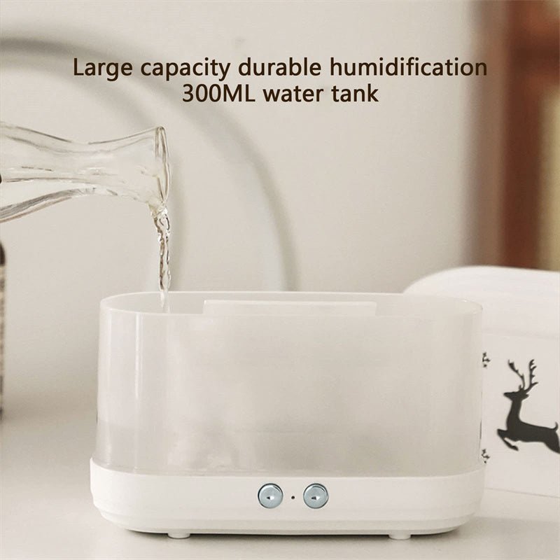 Elk Flame Humidifier Diffuser Mute Household Atmosphere Lamp Christmas Home Decorations - Expo GWhiteUSB0