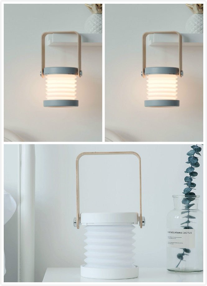 Foldable Touch Dimmable Reading LED Night Light Portable Lantern Lamp USB Rechargeable For Home Decor - Expo G2grey 1white0.5 watts0