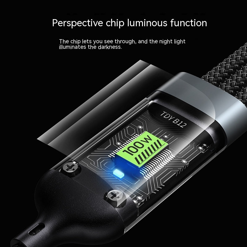 Three - in - one Mobile Phone With Light 6A Super Fast Charge Data Cable - Expo G120cm1PC0