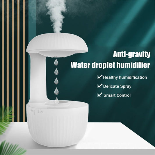 Anti - gravity Air Humidifier Mute Countercurrent Humidifier Levitating Water Drops Cool Mist Maker Fogger Relieve Fatigue - Expo GWhiteUSB0
