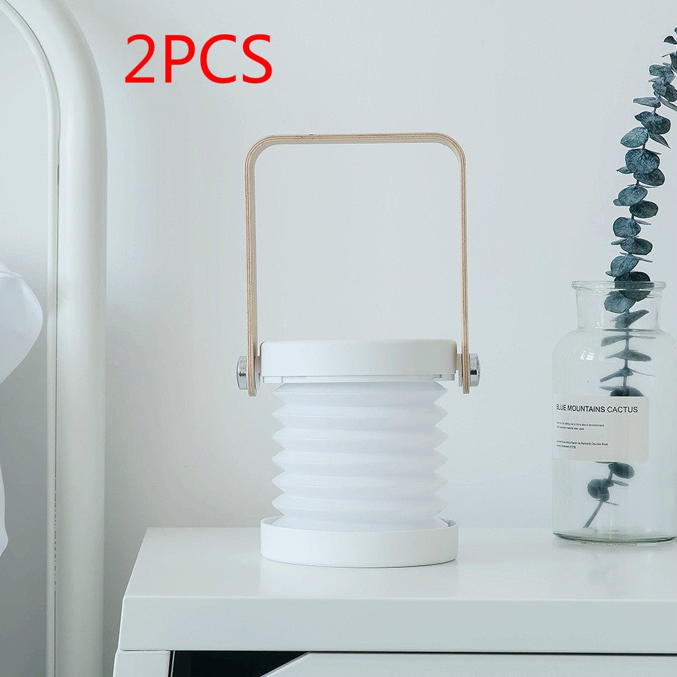 Foldable Touch Dimmable Reading LED Night Light Portable Lantern Lamp USB Rechargeable For Home Decor - Expo GWhite 2pcs0.5 watts0