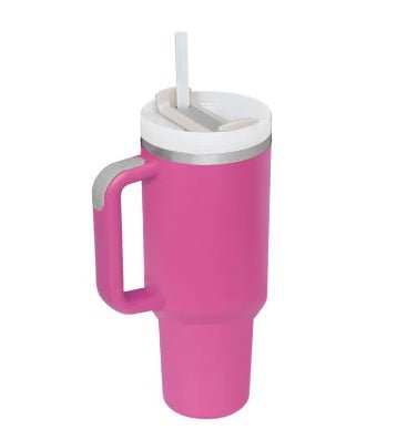 40 Oz Tumbler With Handle Straw Insulated, Stainless Steel Spill Proof Vacuum Coffee Cup Tumbler With Lid Tapered Mug Gifts For Valentine Lover Suitable For Car Gym Office Travel - Expo GRoseo1200ML1PC0