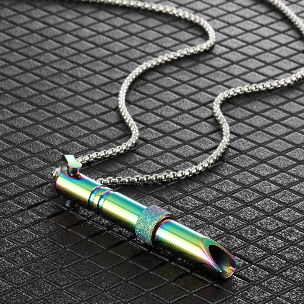 Couple Stainless Steel Mindfulness Breathing Necklace For Women Men Anxiety Relief Pendant Stress Panic Attack Relief Meditation - Expo GRainbow Color0