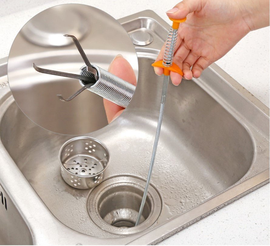 60CM Sewer Dredger Spring Pipe Dredging Tool Household Hair Cleaner Drain Clog Remover Cleaning Tools Household For Kitchen Sink Kitchen Gadgets - Expo GBlack 60cm0