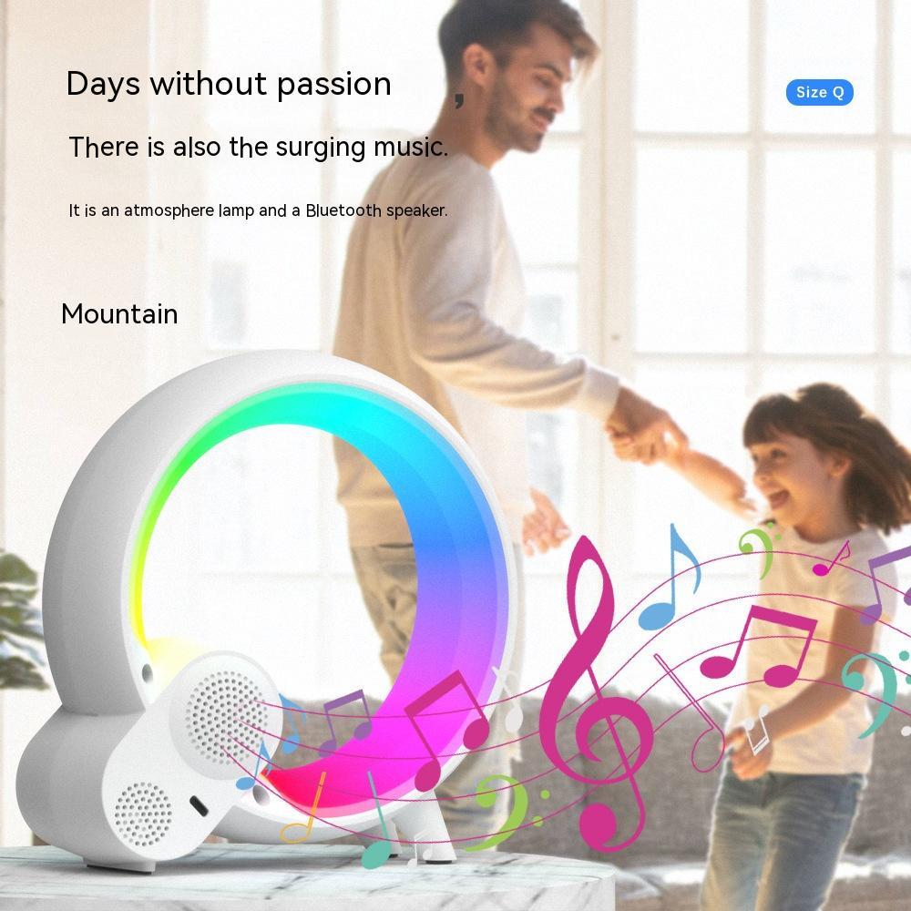 Creative Q Light Analog Sunrise Digital Display Alarm Clock Bluetooth Audio Intelligent Wake - up Q Colorful Atmosphere Light - Expo GBlackUSB0