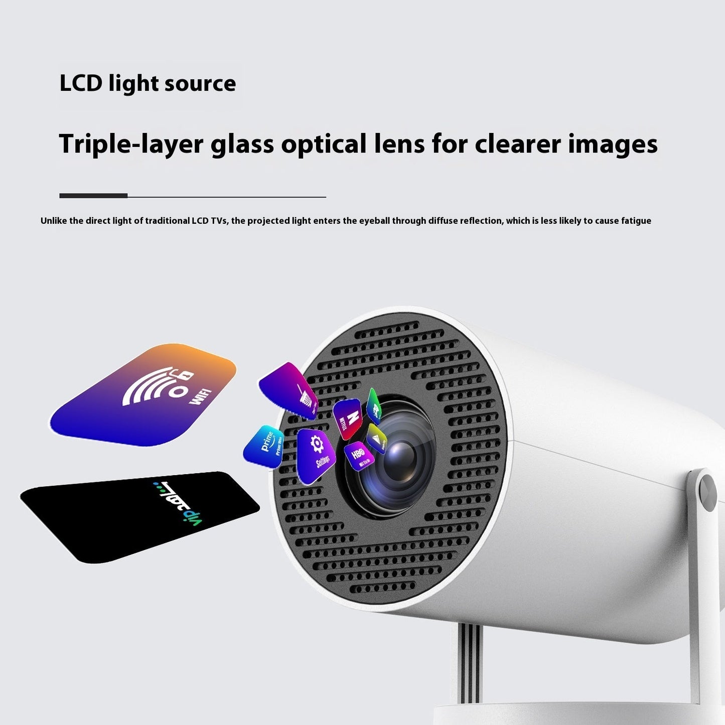 Portable Projector Small Straight Projector For Home Use 180 Degrees Projection Angle Automatic Focus Home Video Projector - Expo GHY300British Standard0