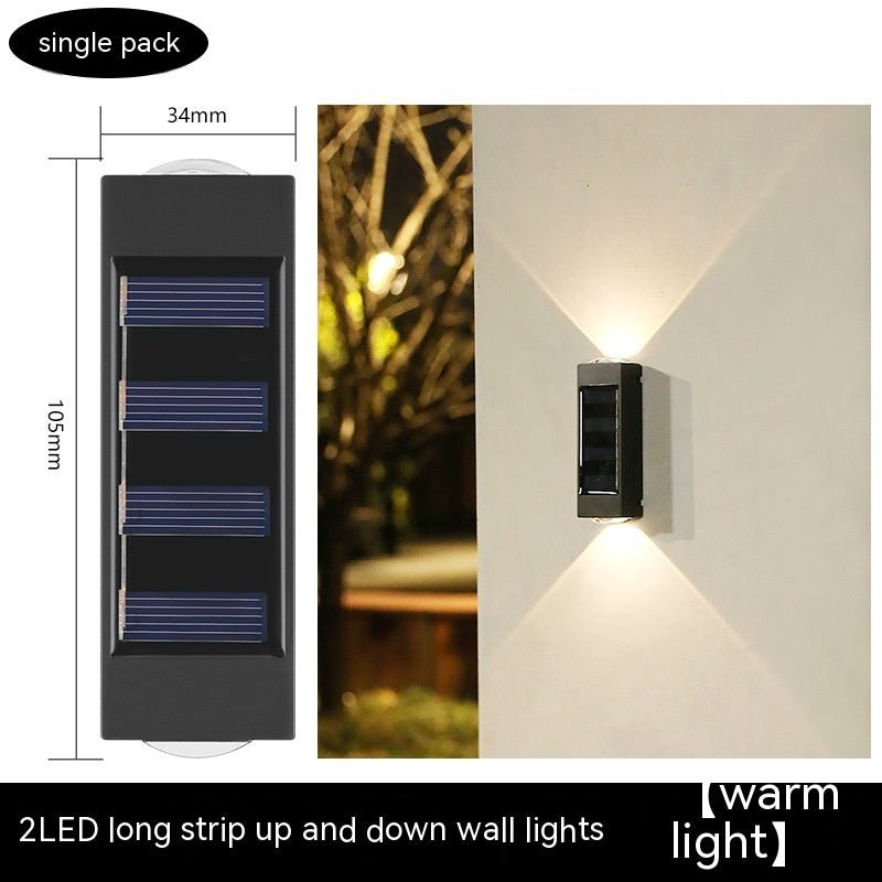 Solar Double - headed Wall Lamp Outdoor Yard Lamp Waterproof Outdoor Up - Expo GWarm Light0