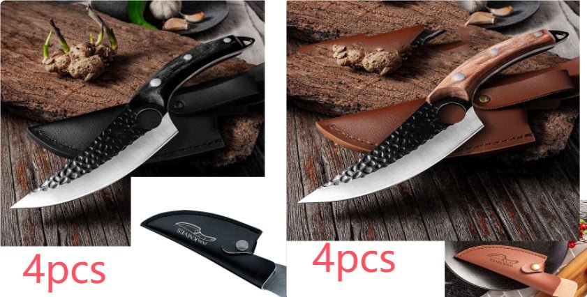 Slaughter Cutting Meat Boning Small Scimitar Special Skinning Killing Pigs Butcher - Expo GSheathSet1pcLeather cover Knife