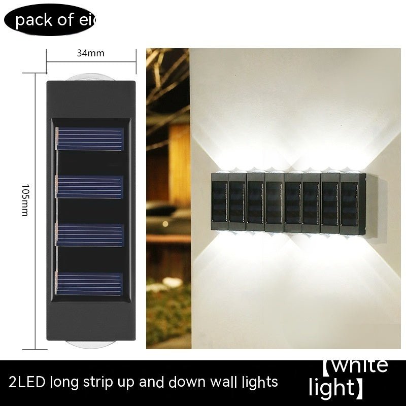 Solar Double - headed Wall Lamp Outdoor Yard Lamp Waterproof Outdoor Up - Expo G8 Sets White Light0