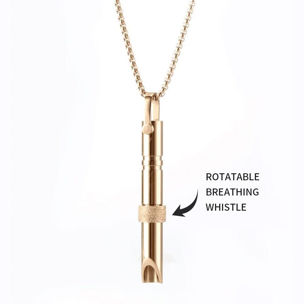 Couple Stainless Steel Mindfulness Breathing Necklace For Women Men Anxiety Relief Pendant Stress Panic Attack Relief Meditation - Expo GSteel0