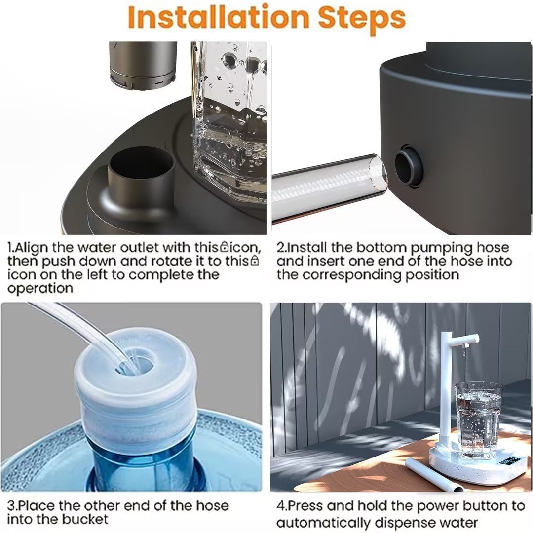 Added Extension Tupe Water Dispenser Automatic Water Bottle Desktop Rechargeable Water Dispenser With Stand - Expo GWhite0