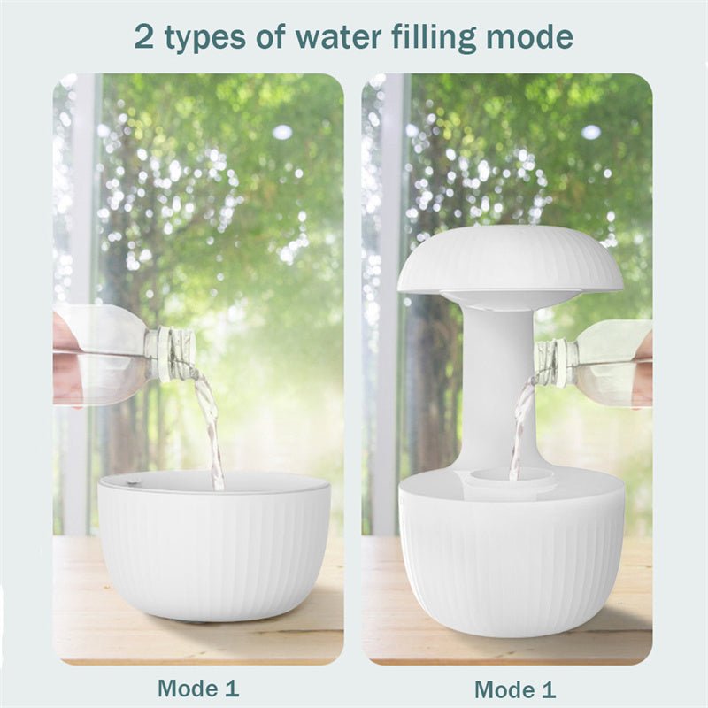 Anti - gravity Air Humidifier Mute Countercurrent Humidifier Levitating Water Drops Cool Mist Maker Fogger Relieve Fatigue - Expo GWhiteUSB0